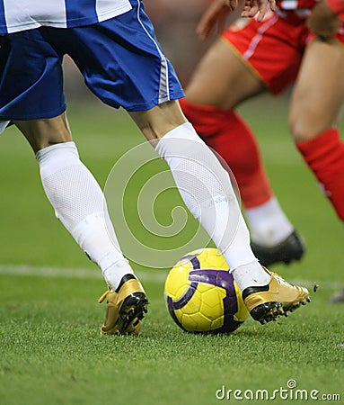 Soccer dribbling Stock Photo