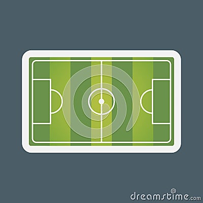 Soccer, european green football field. Soccer green field for sport game. Isolated on white background, vector illustration Vector Illustration