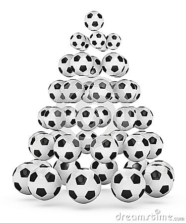 Soccer Fan's Christmas Tree Cartoon Illustration