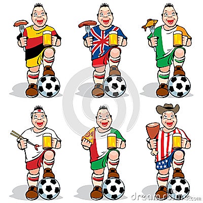 Soccer Fans at sport-bar Vector Illustration