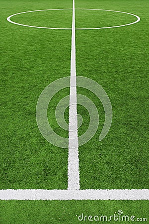 Soccer field, center and sideline Stock Photo