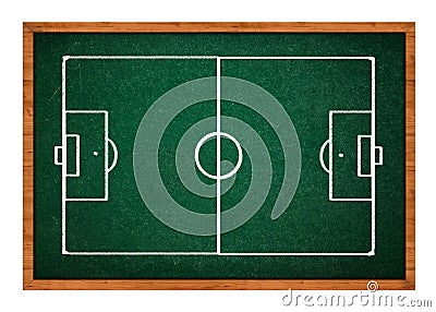 Soccer field on green chalkboard Stock Photo