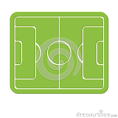 Soccer field marking logo, empty stadium icon, green grass, football lawn, web game graphics element. Playground vector Vector Illustration