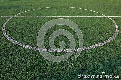 Soccer field stadium on the green grass, sport game Stock Photo