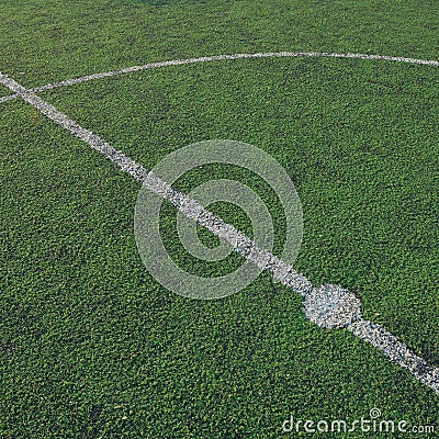 Soccer field stadium on the green grass, sport game b Stock Photo