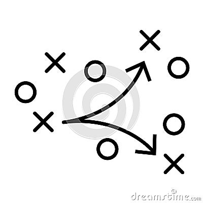 Soccer field strategy game tactic football vector board game plan. Soccer team strategy Vector Illustration