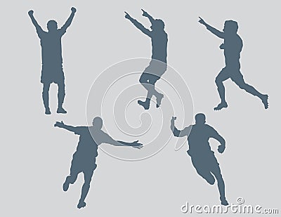 Soccer Figures Vector 3 Celebration Stock Photo