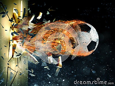 Soccer fireball power Stock Photo