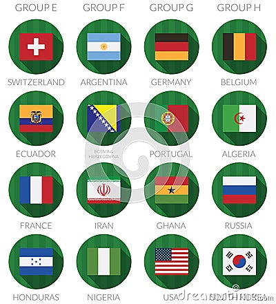 Soccer flag icons Vector Illustration