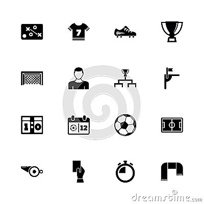 Soccer - Flat Vector Icons Vector Illustration