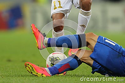 Soccer or football action Editorial Stock Photo