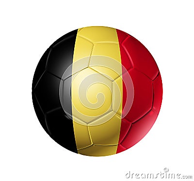 Soccer football ball with Belgium flag Stock Photo