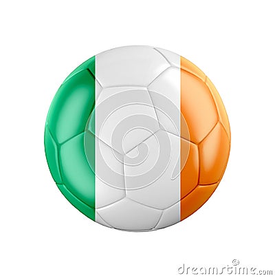 Soccer football ball with flag of Ireland Cartoon Illustration