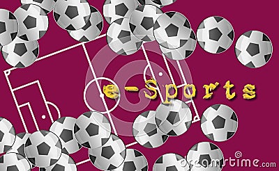 Soccer, football balls. online esports banner. esports. Stock Photo