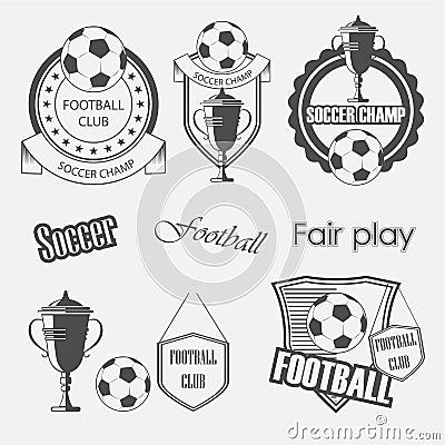 Soccer football crests and emblem designs Vector Illustration