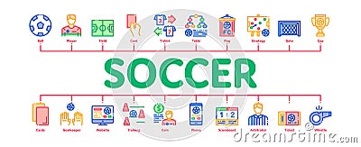 Soccer Football Game Minimal Infographic Banner Vector Vector Illustration