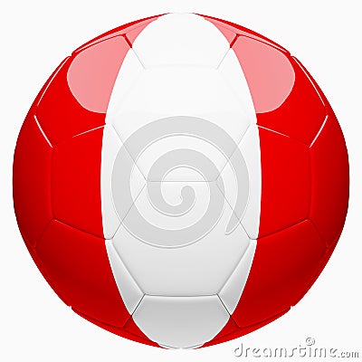 Soccer football with Peru flag 3d rendering Stock Photo