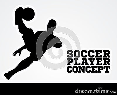 Soccer Football Player Concept Silhouette Vector Illustration