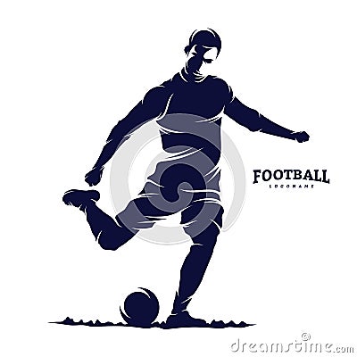 Soccer and Football Player Man logo vector. Silhouette Vector Illustration