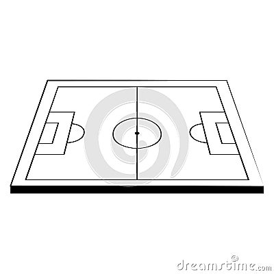 Soccer football playfield stadium cartoon in black and white Vector Illustration