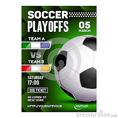 Soccer Football Sport Season Game Poster Vector Vector Illustration