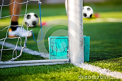 Soccer football strategy planning board. Coaching soccer Stock Photo