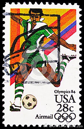 Soccer - Football, Summer Olympic Games 1984 - Los Angeles serie, circa 1983 Editorial Stock Photo