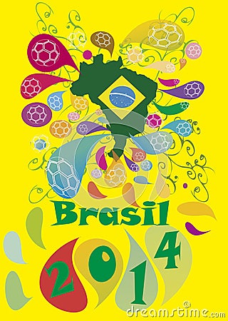 Soccer Football Tournament brasil 2014 Vector Illustration
