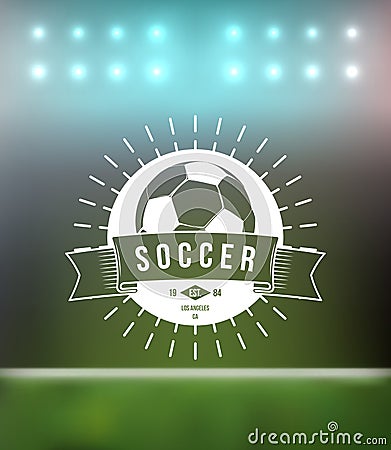 Soccer Football Typography Badge Design Element Vector Illustration