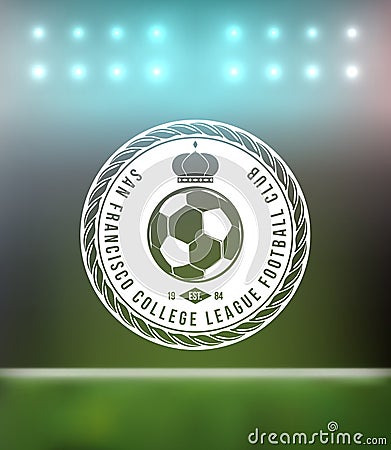 Soccer Football Typography Badge Design Element Vector Illustration