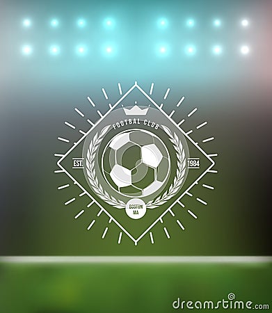 Soccer Football Typography Badge Design Element Vector Illustration