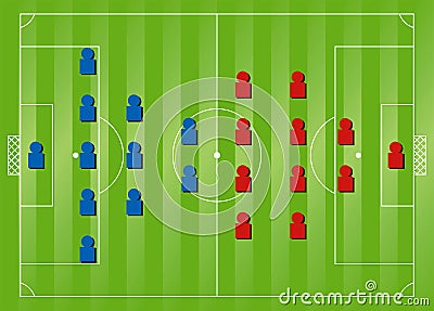 Soccer formation tactics Stock Photo