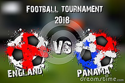 Soccer game England vs Panama Vector Illustration