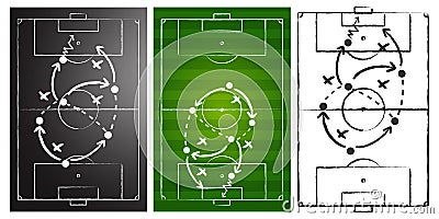 Soccer game strategy boards set Stock Photo