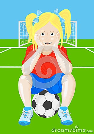 Soccer girl Vector Illustration
