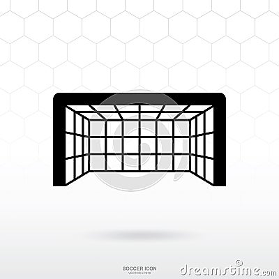 Soccer goal and net icon. Soccer football sport sign and symbol. Vector Illustration