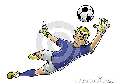 Soccer goalkeeper in action Vector Illustration