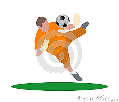 Soccer goalkeeper jump Cartoon Illustration