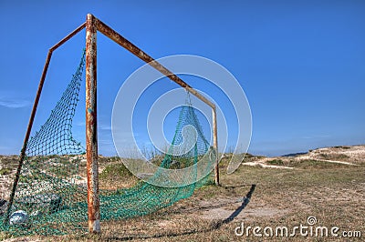 Soccer goals Stock Photo