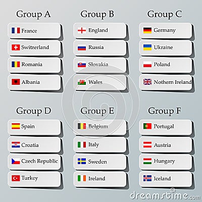 Soccer group stages Vector Illustration