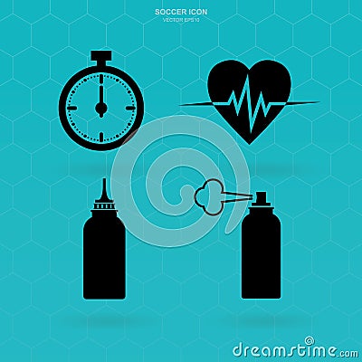 Soccer icons set. Abstract healthcare sign and symbol. Vector Illustration