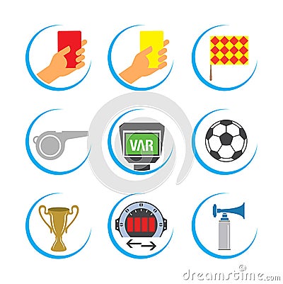 Soccer Icon Set, Football Icon Set, Soccer Vector Icon Set Vector Illustration