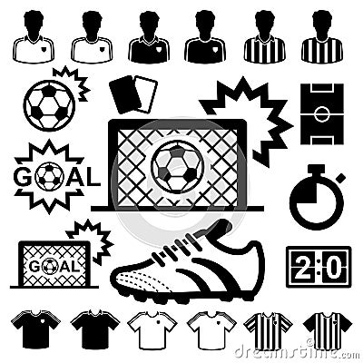 Soccer Icons set. Vector Illustration