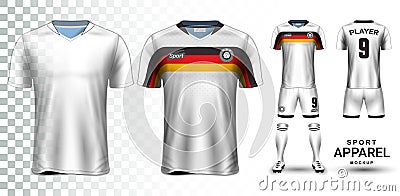 Soccer Jersey and Football Kit Presentation Mockup Template Vector Illustration