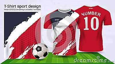 Soccer jersey and t-shirt sport mockup template Vector Illustration