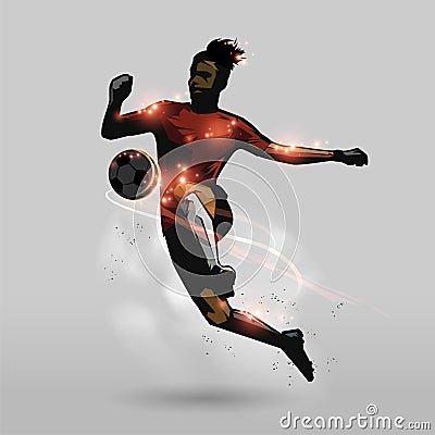 Soccer player knees touch Vector Illustration