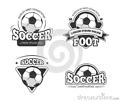 Soccer league club vector badges, labels Vector Illustration