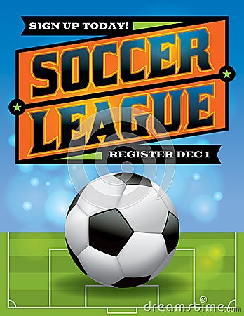 Soccer League Flyer Illustration Vector Illustration