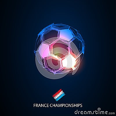 Soccer light abstract france flags Vector Illustration