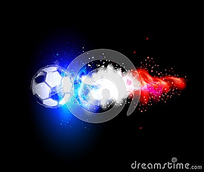 Soccer light france with france flags Vector Illustration